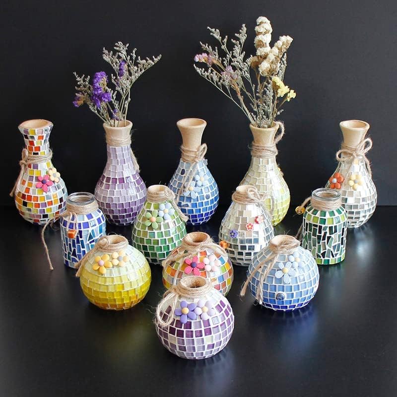1.1 LB Irregular Crystal Mosaic Tiles,Small Particle Color Decal Crystal Glass Tile DIY Hobbies Children Handmade Crystal Craft for DIY Handmade Decorative Materials (Mix Color Series)