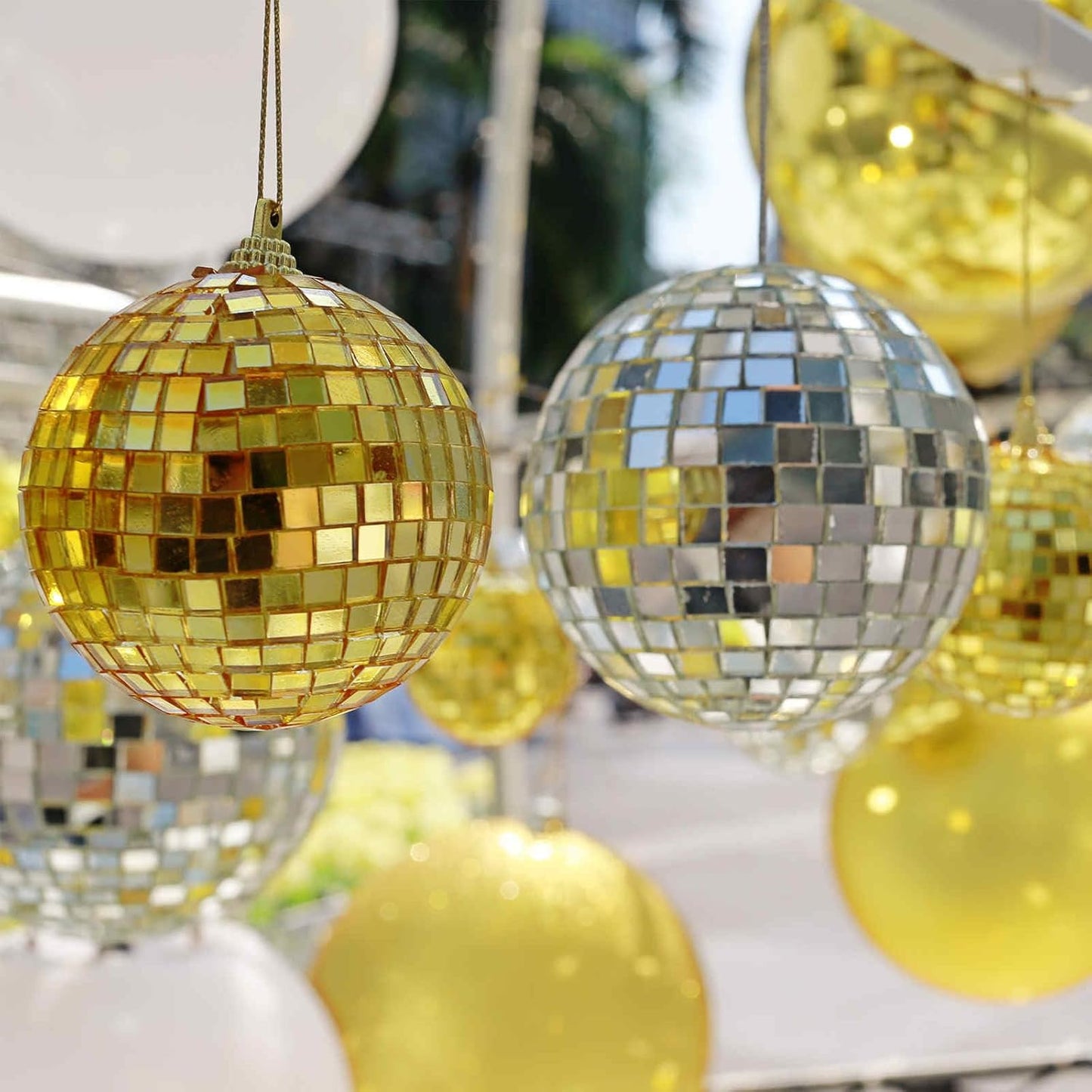 HARFINGTON 8 Sheet 3840 Pieces Self Adhesive Mirror Mosaic Tiles 5x5mm Small Square Mirror Tiles Sticker Disco Ball Stickers Mini Glass Tiles for DIY Craft Party Home Decoration, Silver