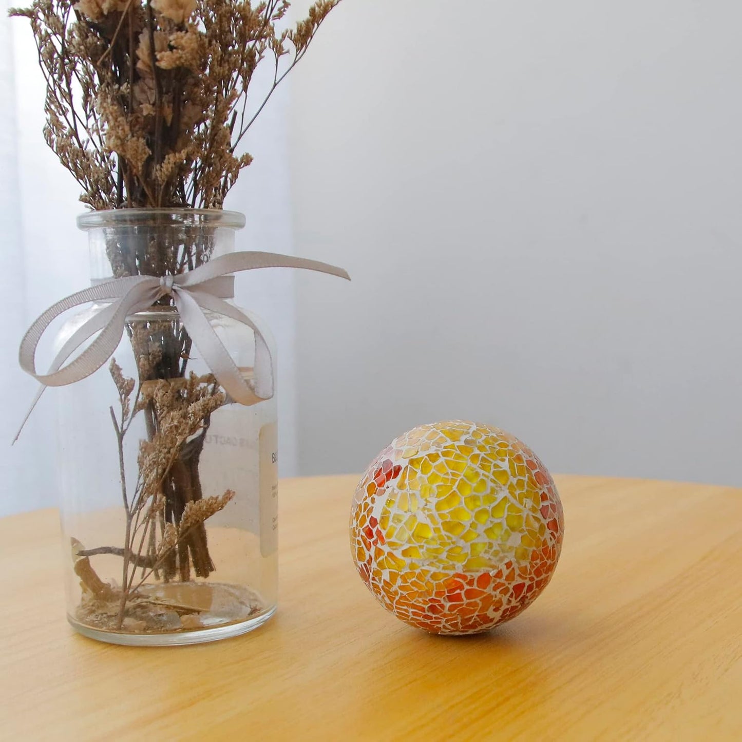 6pcs 2.36in Mosaic Glass Sphere Ball Decorative Mosaic Glass Orbs Mosaic Deco Balls for Bowls Vases Table Centerpiece Deocr