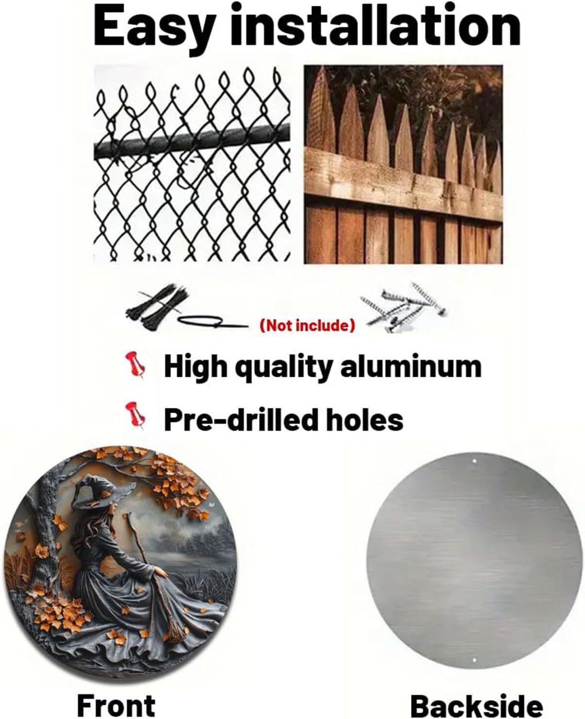 Fanyil/Olygee/Sherum/Shirem/Pubyfun/Glosrity/Libilin/Graddi/Solymody/Gowebs/Goredny/Vianys Witching Hour, Door Way Hanging Decor Halloween, 2D Wooden Round Witches Sign (A+B+C, 11.8")