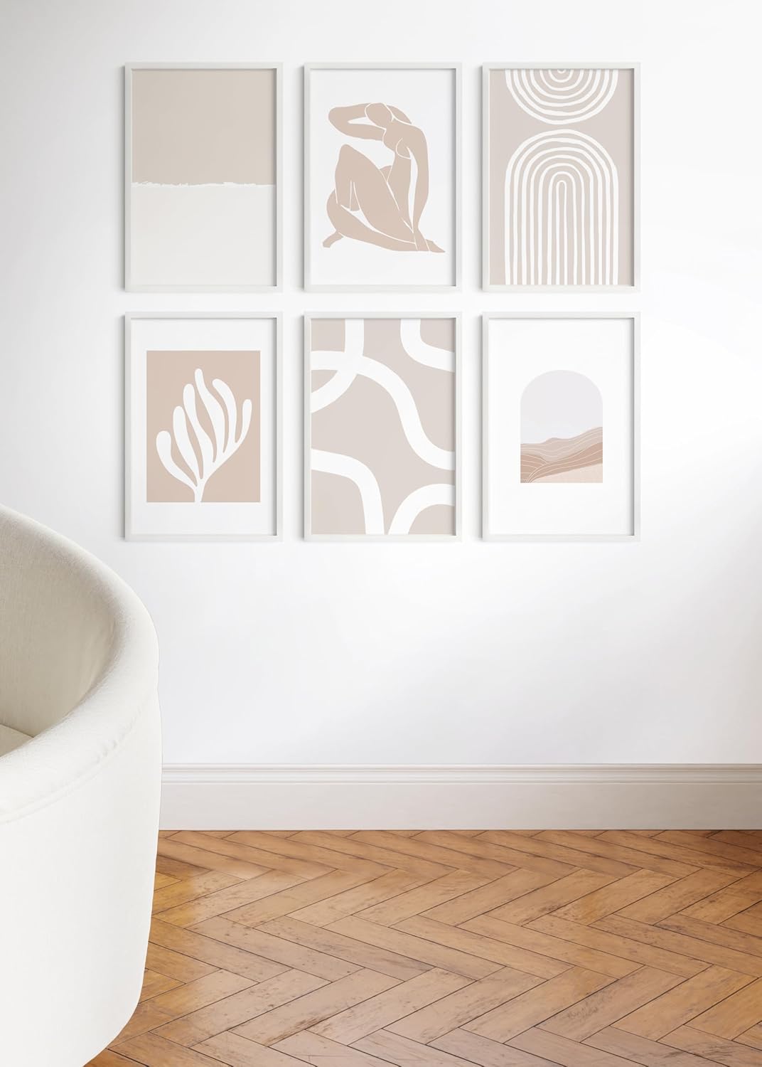 HAUS AND HUES 16x24 White Metal Picture Frames - Features Premium Aluminum, Vertical & Horizontal Hang, Shatterproof Plexiglass - Perfect for Home, Room, Office (16x24 in, White, Set of 6)