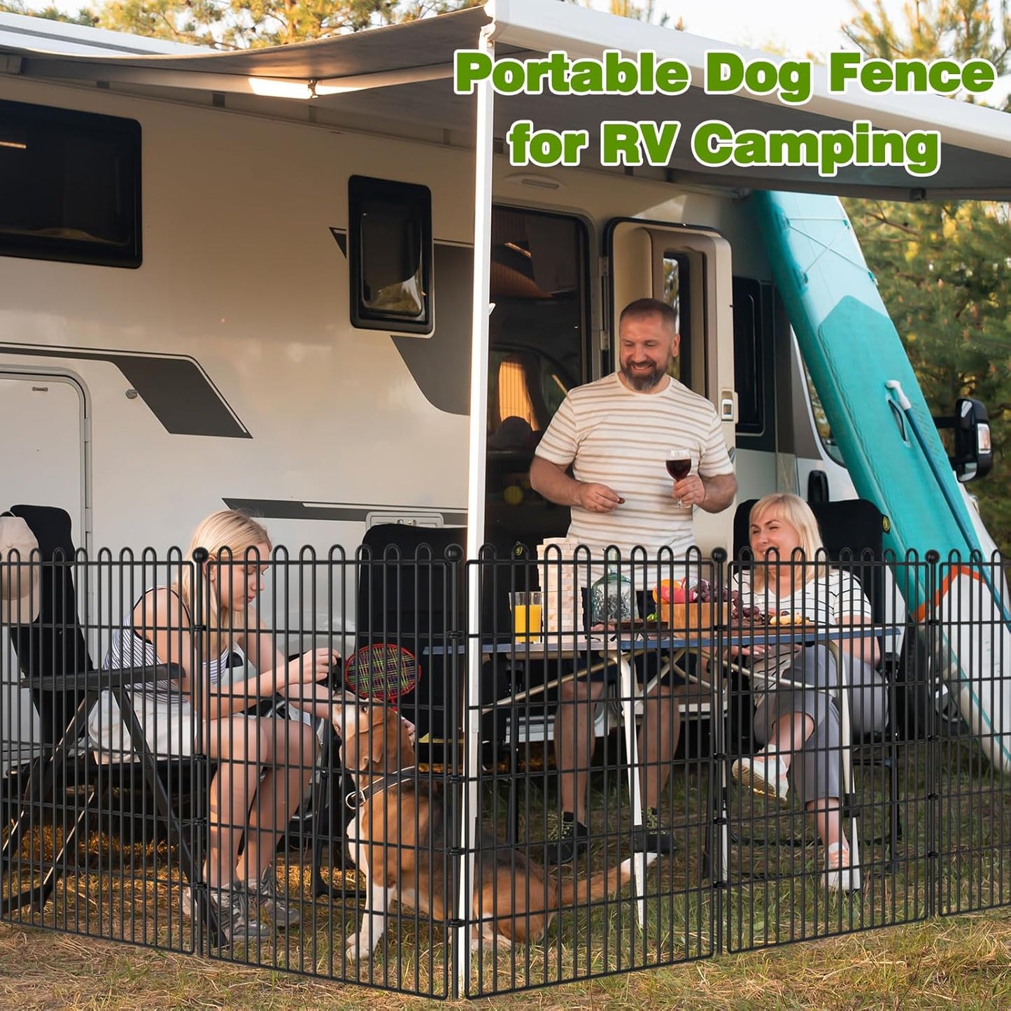 20 Panels No Dig Decorative Garden Fence with Gate for Yard, 40 in(H) X 47.2 ft(L) Animal Barrier Fencing for Outdoor Dog, Metal Portable Garden Fences for Borders, Pets, Landscape, Temporary Fence