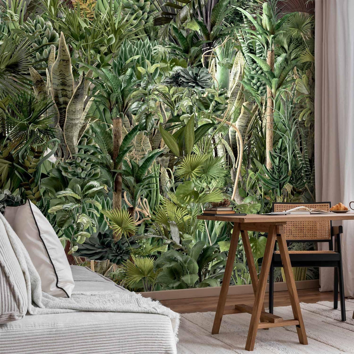 artgeist Wall Mural Leaves 154x110 in - XXL Peel and Stick Self-Adhesive Wallpaper Removable Large Sticker Foil Wall Decor Print Picture Image Design Plants Abstract Nature Botanical b-C-0858-a-a