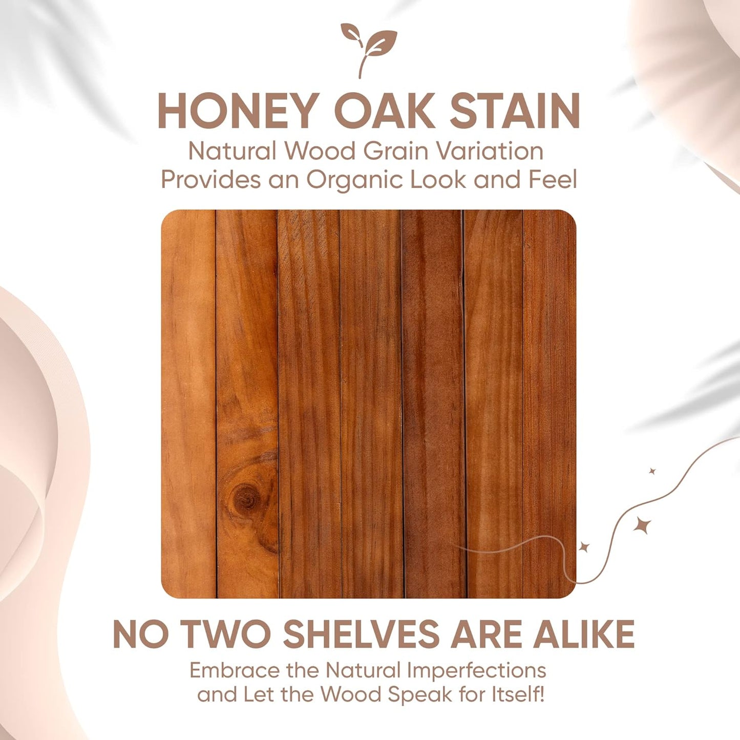 Homeforia Oak Floating Shelves 30 inch Long, High End Solid Real Wood 30inch Floating Shelf for Wall Mounted, Honey Oak Wooden 30in Floating Shelves, Heavy Duty Bracket, 30 X 6.5 X 1.75 in, Set of 2