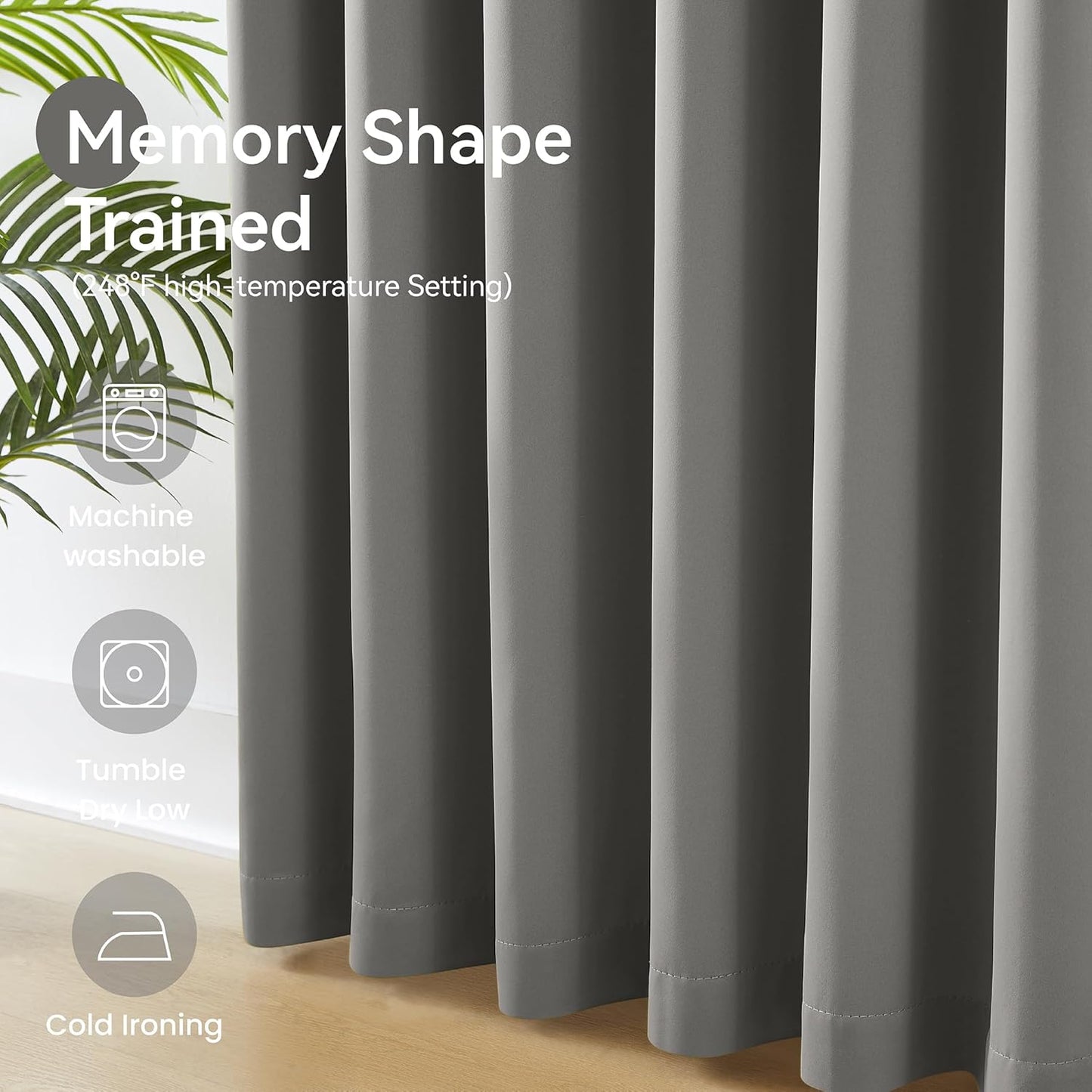 KangBang Grey Blackout Curtains 96 Inches Long for Living Room, Pinch Pleat Room Darkening Black Out Vertical Drapes for Boys Playroom, Fashion Nautical Style Decor 2 Panels, 40”Wx96”L