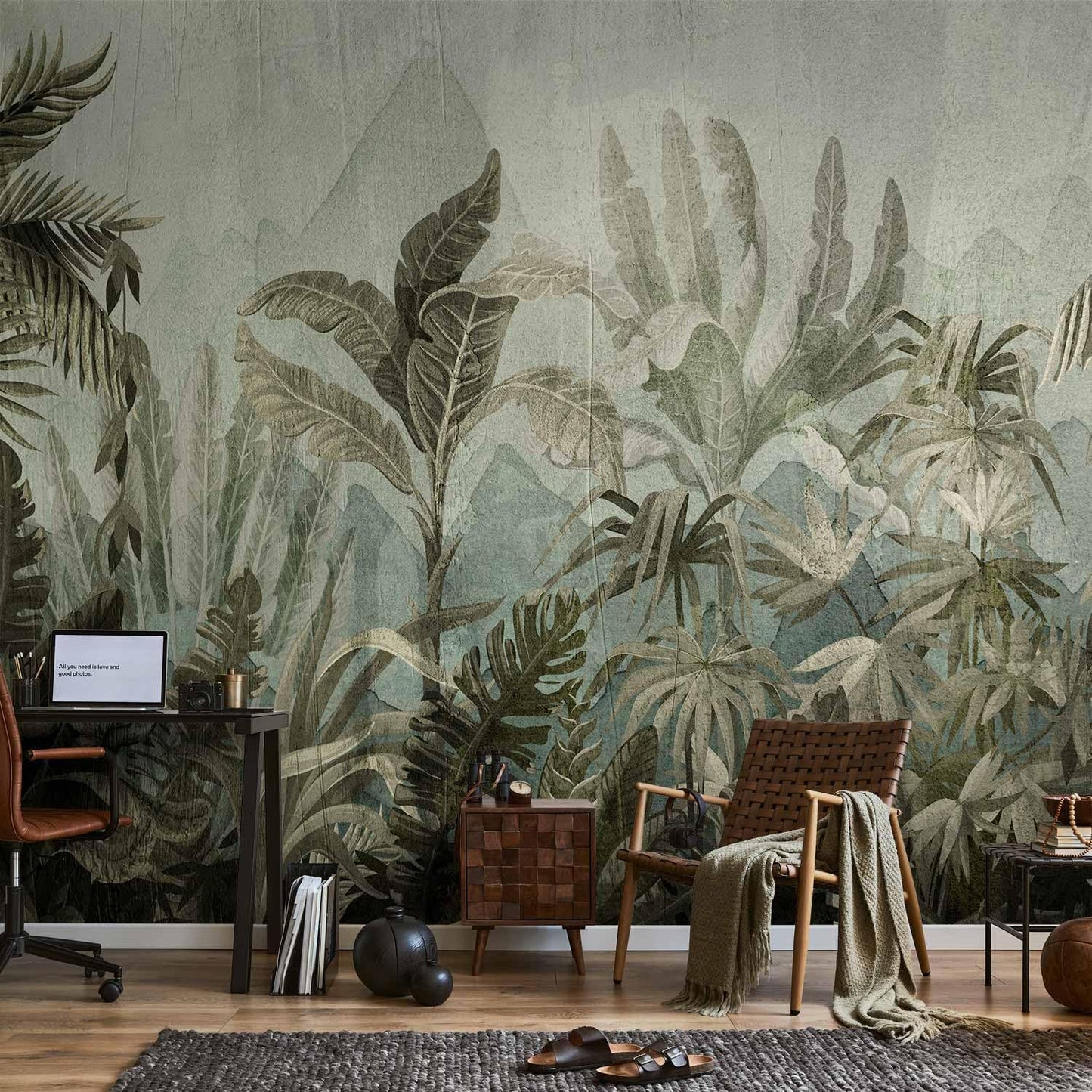 artgeist Premium Wall Mural Leaves 79x55 in - XXL Non-Woven Wallpaper Fleece Wall Decor Photo Print Picture Image Design Nature Botanical Plants Palm Abstract b-C-0854-a-a