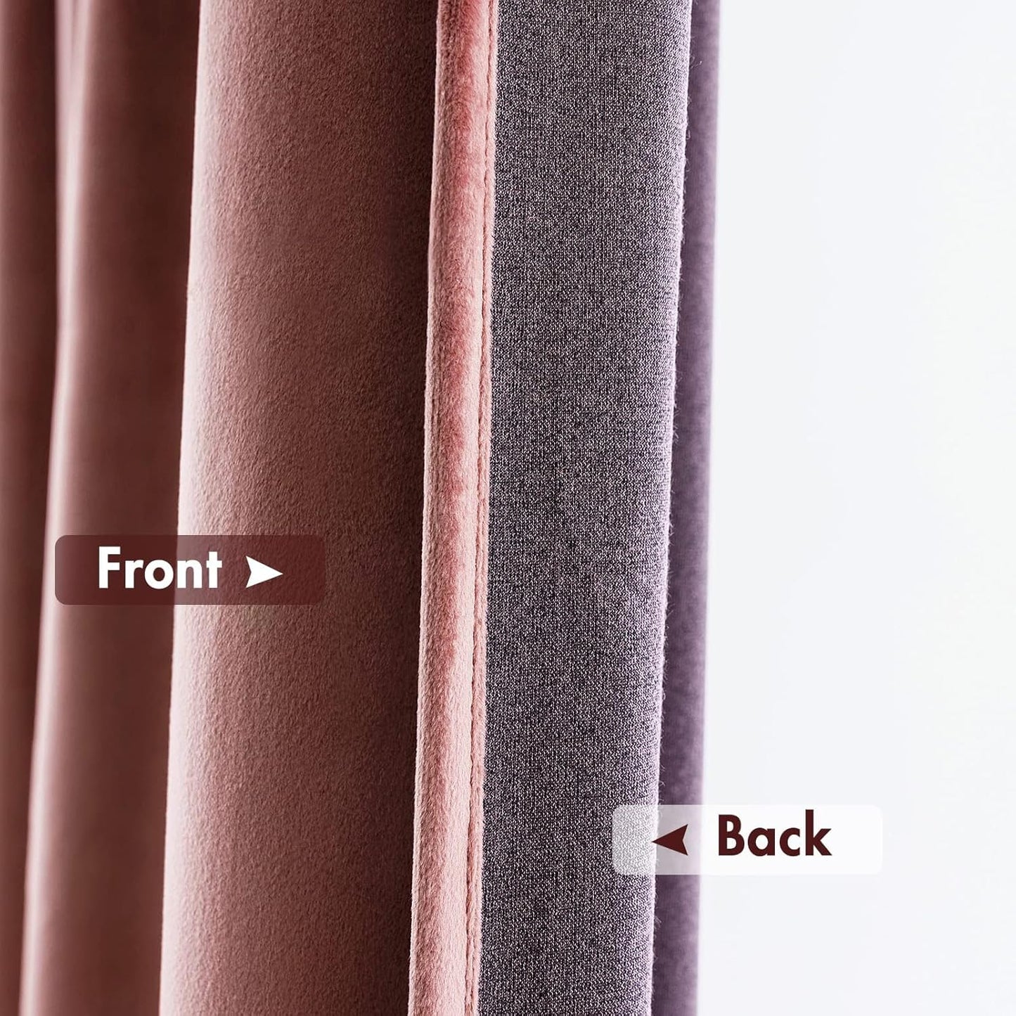 MIULEE Dusty Rose Pink Velvet Curtains Thermal Insulated Blackout Curtain Drapes for Bedroom Living Room Darkening 80 Inches Long Curtains Panels Rod Pocket Set of 2