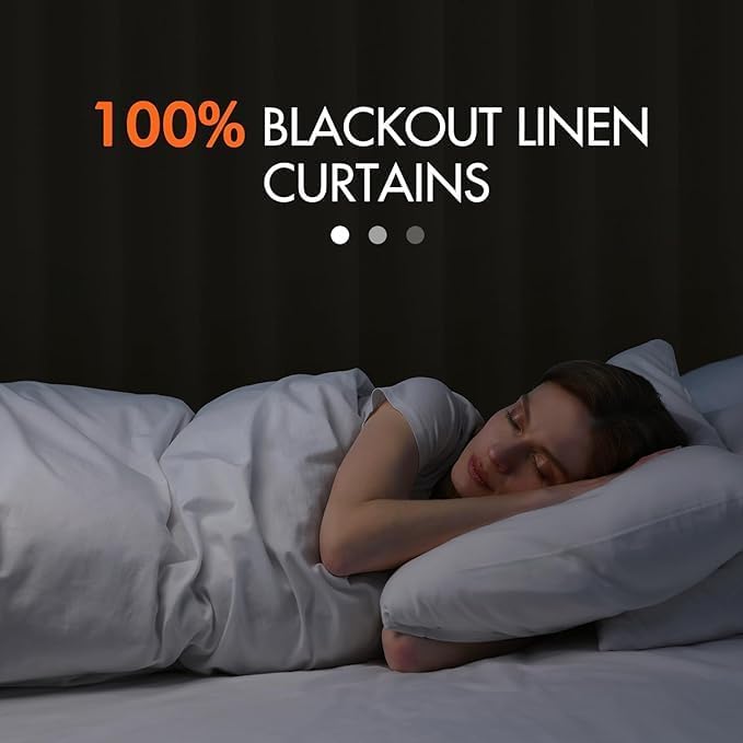 MIULEE 100% Blackout Curtains 120 Inch Long 2 Panels Set for Bedroom, Thick Faux Linen Black Out Curtain Room Darkening Back Tab Pleat Window Textured Drapes with Hooks for Living Room, Dutch Cocoa