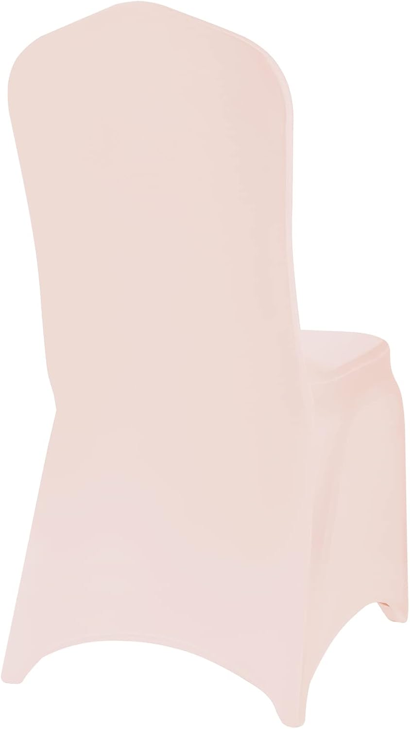 Spandex Chair Covers, 12PCS, Removable Washable Protector Stretch Covers for Living Room, Party, Banquet, Wedding Event, Hotel (Blush Pink)