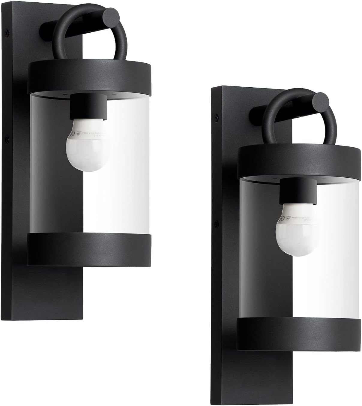 2 Pack Dusk to Dawn Outdoor Wall Lantern for Porch Garage,E26 Base Exterior Light Fixture Wall Mount Lamp Waterproof Sconce,Max 28W