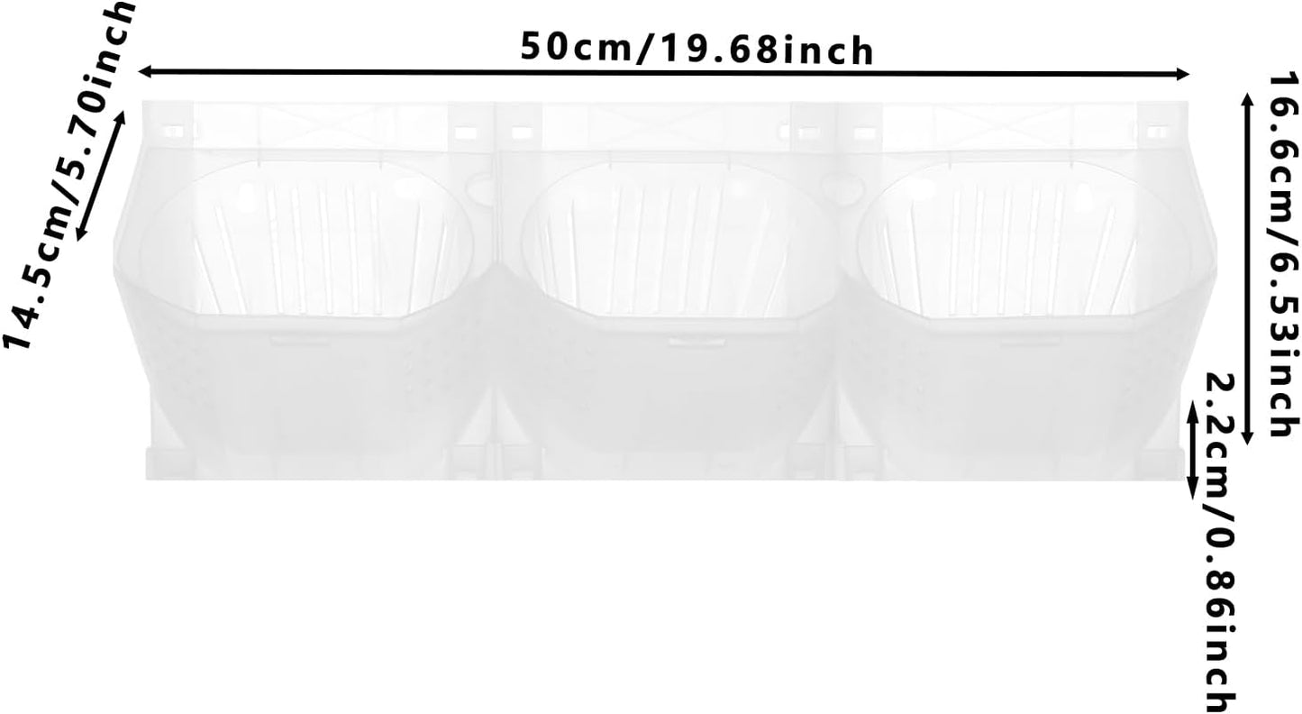 12Pieces 3-Pot Wall Planter Vertical Garden Plant Walls Wall Mounted Vertical Planter with Water-Storage Layer Stackable Wall-Mounted Flower Pot for Gardens, Balconies 180.78lbs Total Capacity (White)