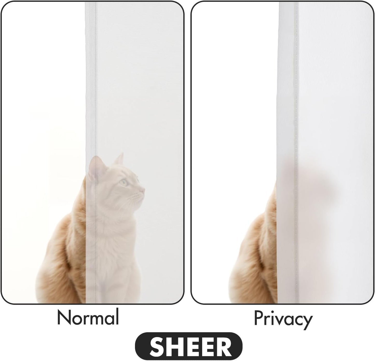 MIULEE White Privacy Sheer Curtains That Let Light in 72 Inches Long Non-See-Through Semi Sheer Curtains Light Filtering Window Curtain Drapes for Living Room Bedroom 2 Panels Set 42 X 72