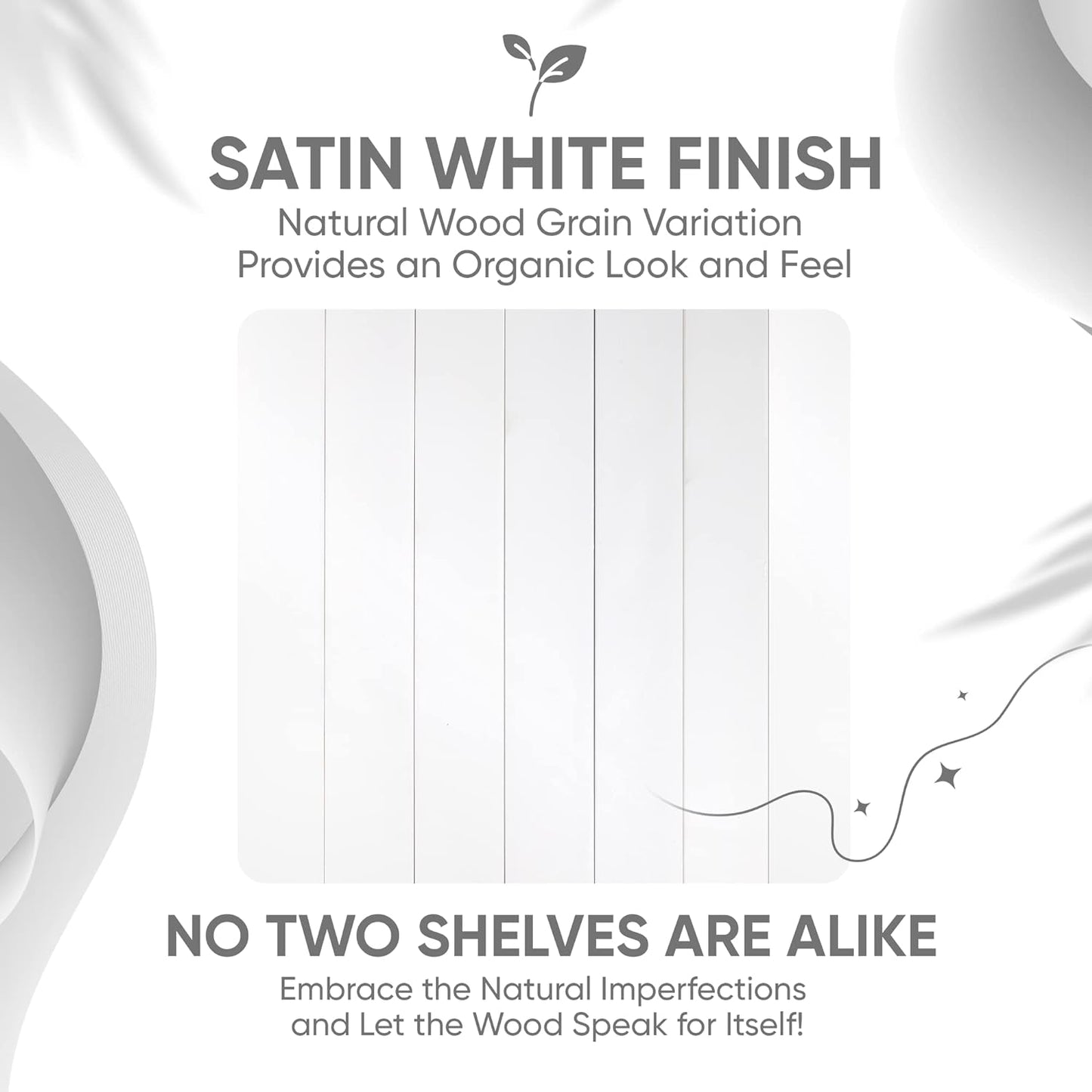 Homeforia White Floating Shelf 18 inch, High End Solid Real Wood 18inch Bathroom Floating Shelves for Wall Mounted, White Wooden 18in Floating Shelves, Heavy Duty Bracket, 18 X 6.5 X 1.75 in, Set of 2
