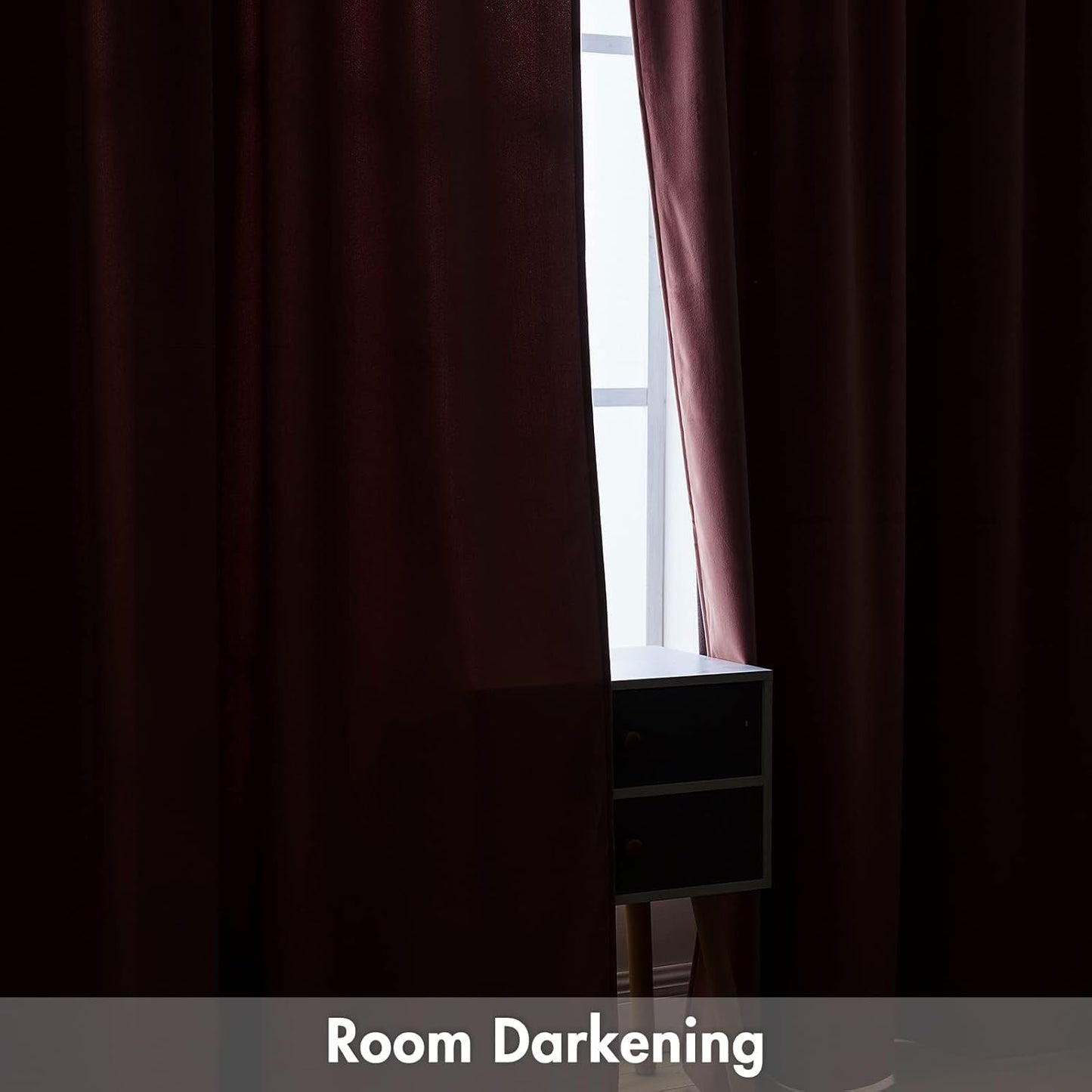 MIULEE Dusty Rose Pink Velvet Curtains Thermal Insulated Blackout Curtain Drapes for Bedroom Living Room Darkening 105 Inches Long Curtains Panels Rod Pocket Set of 2