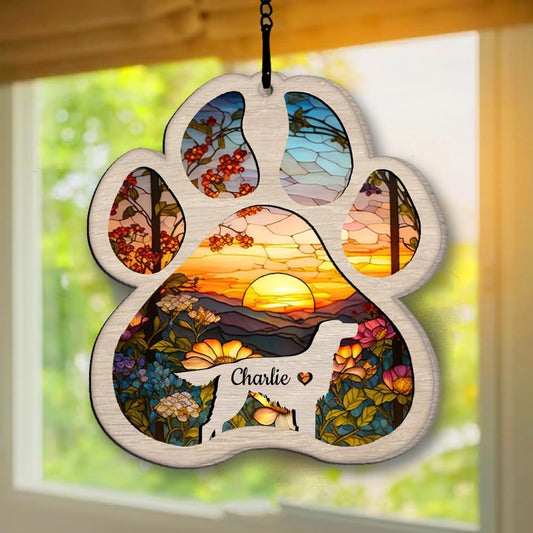 Personalized Irish Setter Suncatcher Dog Memorial Gifts, Custom Irish Setter Ornament Christmas Tree, Pet Remembrance Gift, Loss of Dog Sympathy Gift, Pets Memorial Ornament, Pet Loss Suncatcher