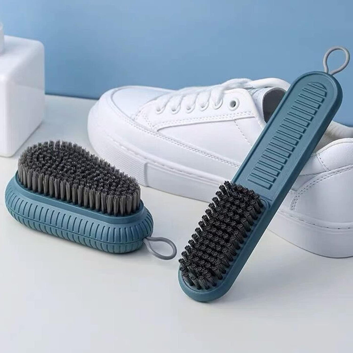 Cleaning Brush Soft Bristle Brush Laundry Scrub Brush Clothes Underwear Shoes Scrubbing Brush, Easy to Grip Household Cleaning Brushes Tool for Countertops Bathtubs (Blue)