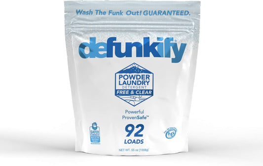 Laundry Detergent Powder, 92 Load/55oz. 'Free & Clear' Powder Laundry Detergent for Sensitive Skin. ProvenSafe™ Laundry Stripper Washing Detergent w/Odor & Stain Remover for Activewear & All Fabrics