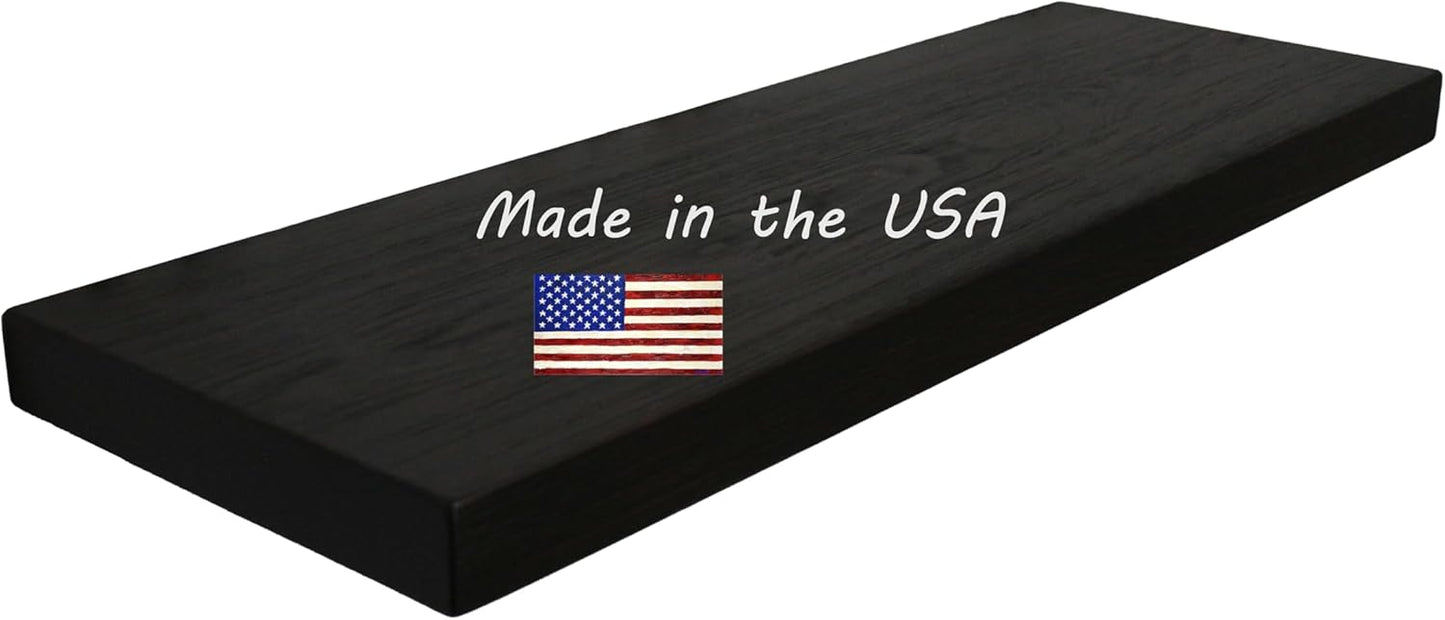 Joel's Antiques 30 Inch Wooden Floating Shelves for Wall - 30x12x2 in - Made of Natural Wood - Long Heavy Duty Rustic Wall Shelves for Bedroom - Perfect for Living Room, Kitchen - Black
