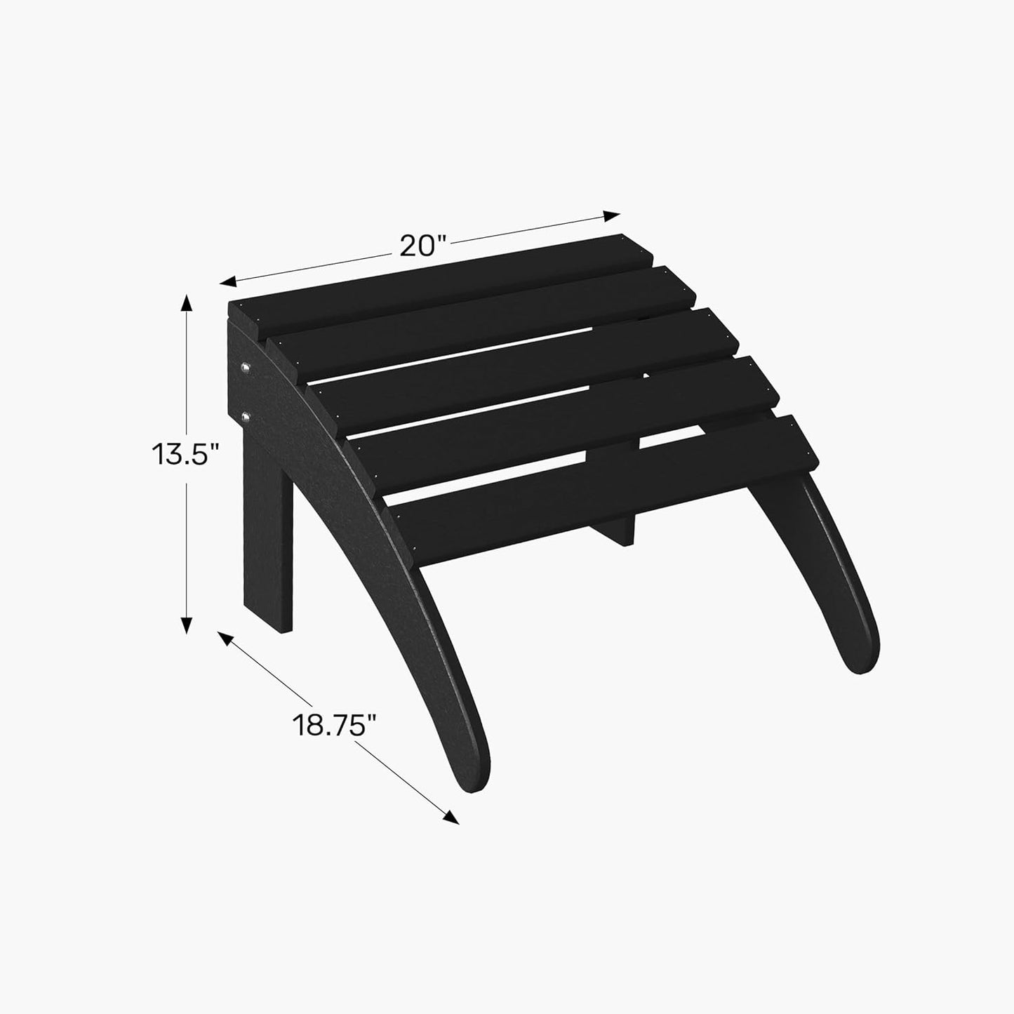 WestinTrends Outdoor Ottoman, Patio Adirondack Ottoman Foot Rest, All Weather Poly Lumber Folding Foot Stool for Adirondack Chair, Widely Used for Outside Porch Pool Lawn Backyard, Lime