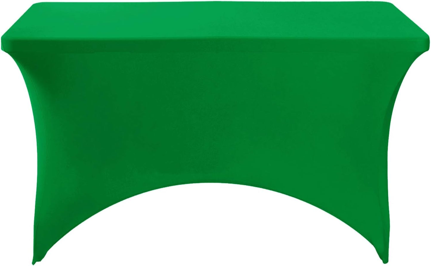 2Pack Spandex Table Cover for 4FT or 6ft or 8ft Table Universal Fitted Stretch Tablecloth for Party, Banquet, Wedding and Events-Emerald