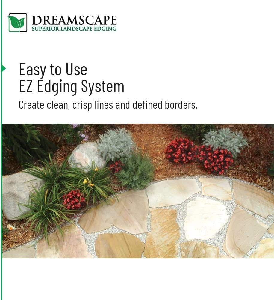 Dreamscape E-Z Edge Aluminum Landscape Edging - 12 Strips, 6ft Each (72ft Total), Black - Professional Quality Landscaping Border, Metal Divider for Lawn, Garden, Flowerbed…