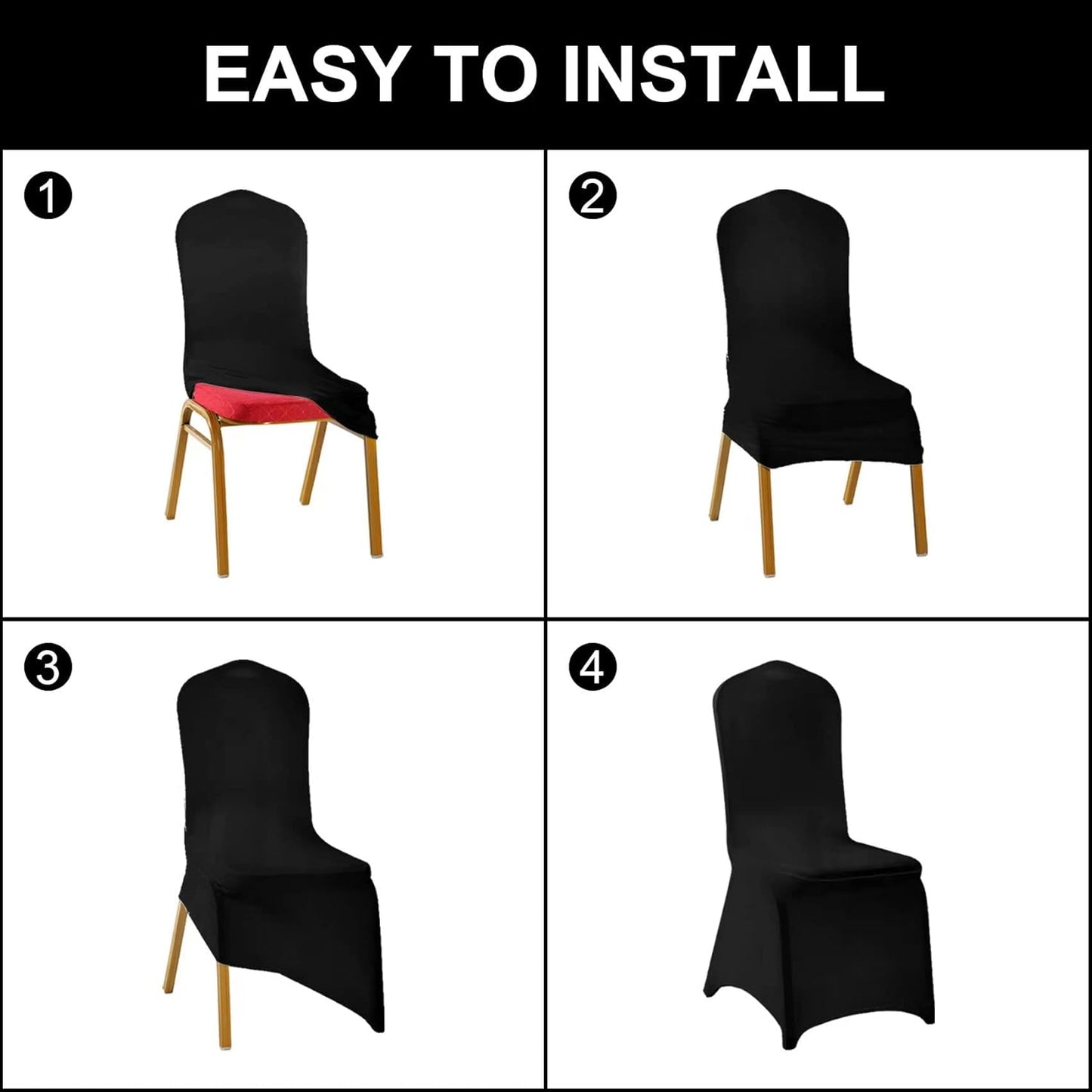 Waterproof Spandex Chair Cover 12PCS, Stretch Dining Chair Covers, Polyester Outdoor Chair Covers, Protector Stretch Chair Cover for Party Universal, Banquet, Wedding Event, Hotel(Classic Blue)