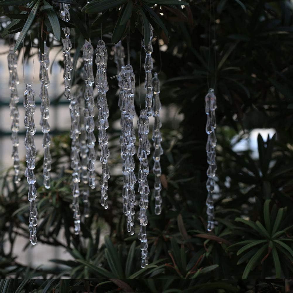 ToBeIT 6.1inch Chrismtas Tree icicles 25Pcs Acrylic Icicles Ornament Set for Chrismtas Decoration(25icicle-6.1inch)
