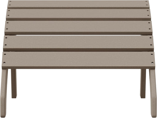 WestinTrends Dylan Outdoor Patio HDPE Adirondack Ottoman Footrest, Weathered Wood