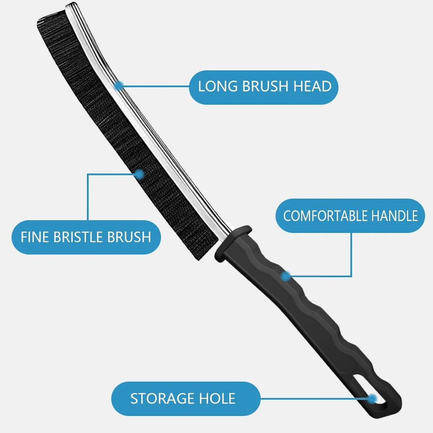 Crevice Cleaning Brush - 6pcs Hard Bristle Shower & Bathroom Gap Cleaning Tools