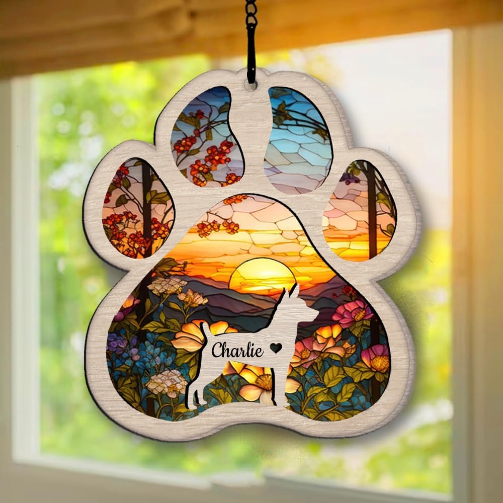 Personalized Rat Terrier Suncatcher Dog Memorial Gifts, Custom Rat Terrier Ornament Christmas Tree, Pet Remembrance Gift, Loss of Dog Sympathy Gift, Pets Memorial Ornament, Pet Loss Suncatcher