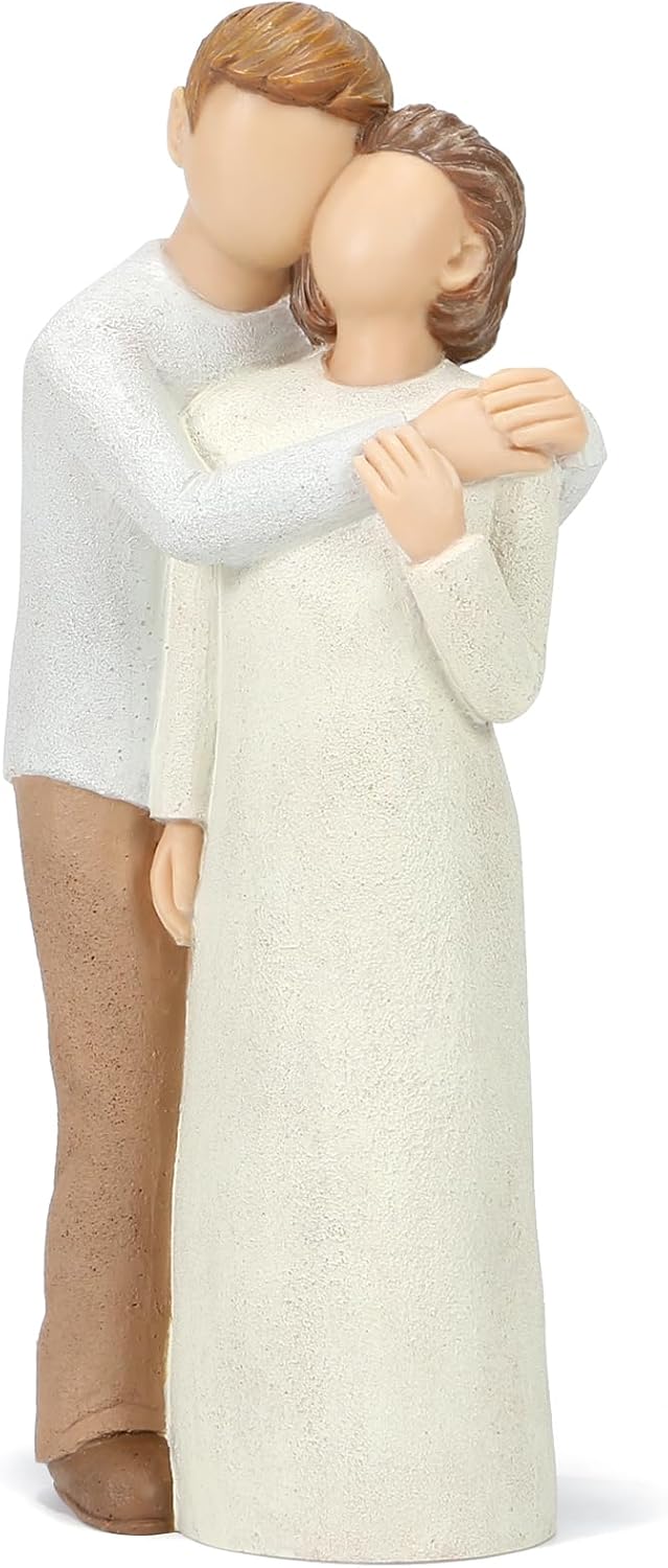 Elderly Mom and Son Figurines, Mother and Adult Son Statues, Love My Mom Gift for Mother’s Day Anniversary Birthday Christmas