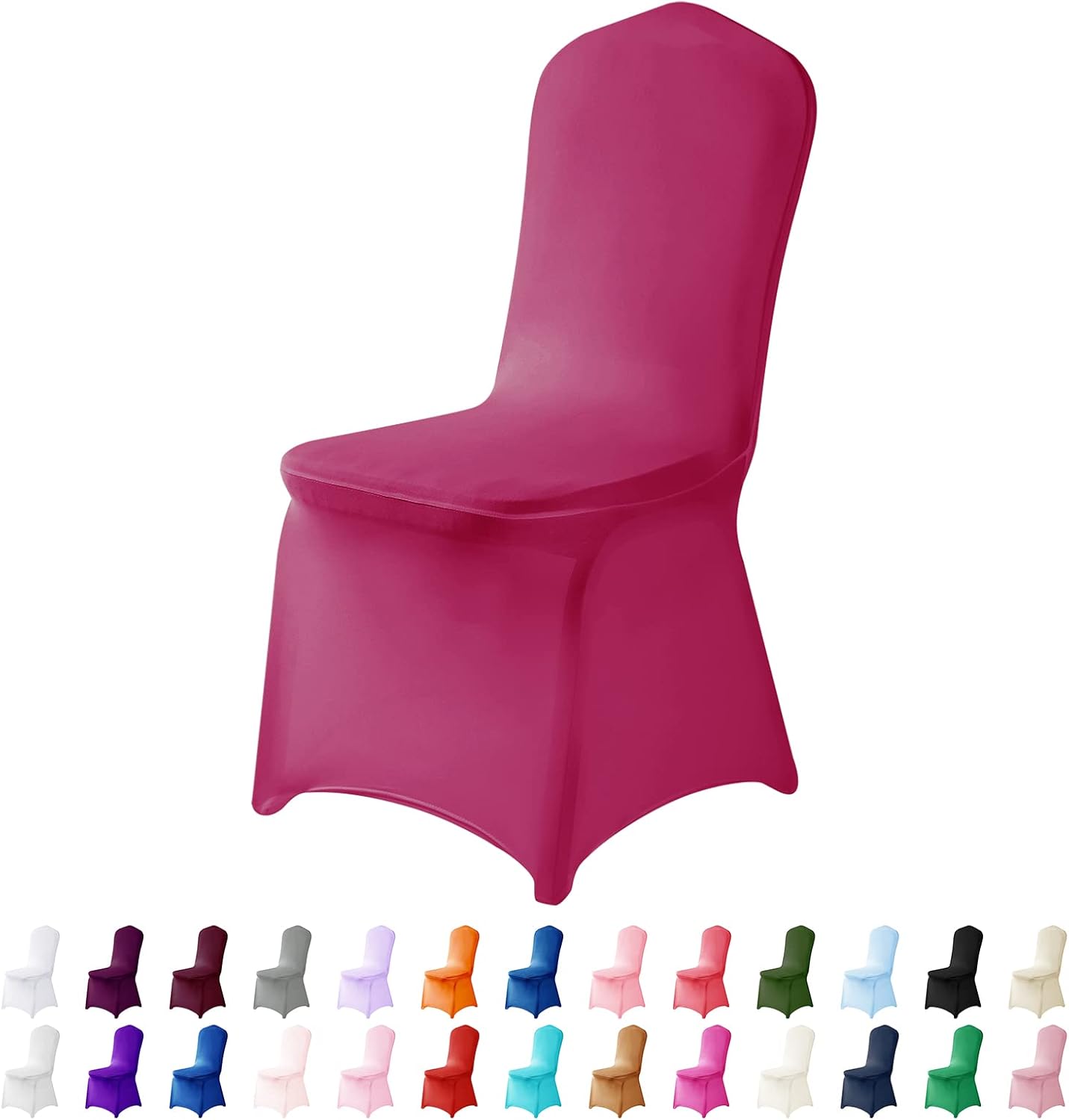 Chair Cover, 12PCS, Fuchsia, Spandex, Living Room, Removable, Protector, Stretch, Party, Banquet, Wedding Event, Hotel