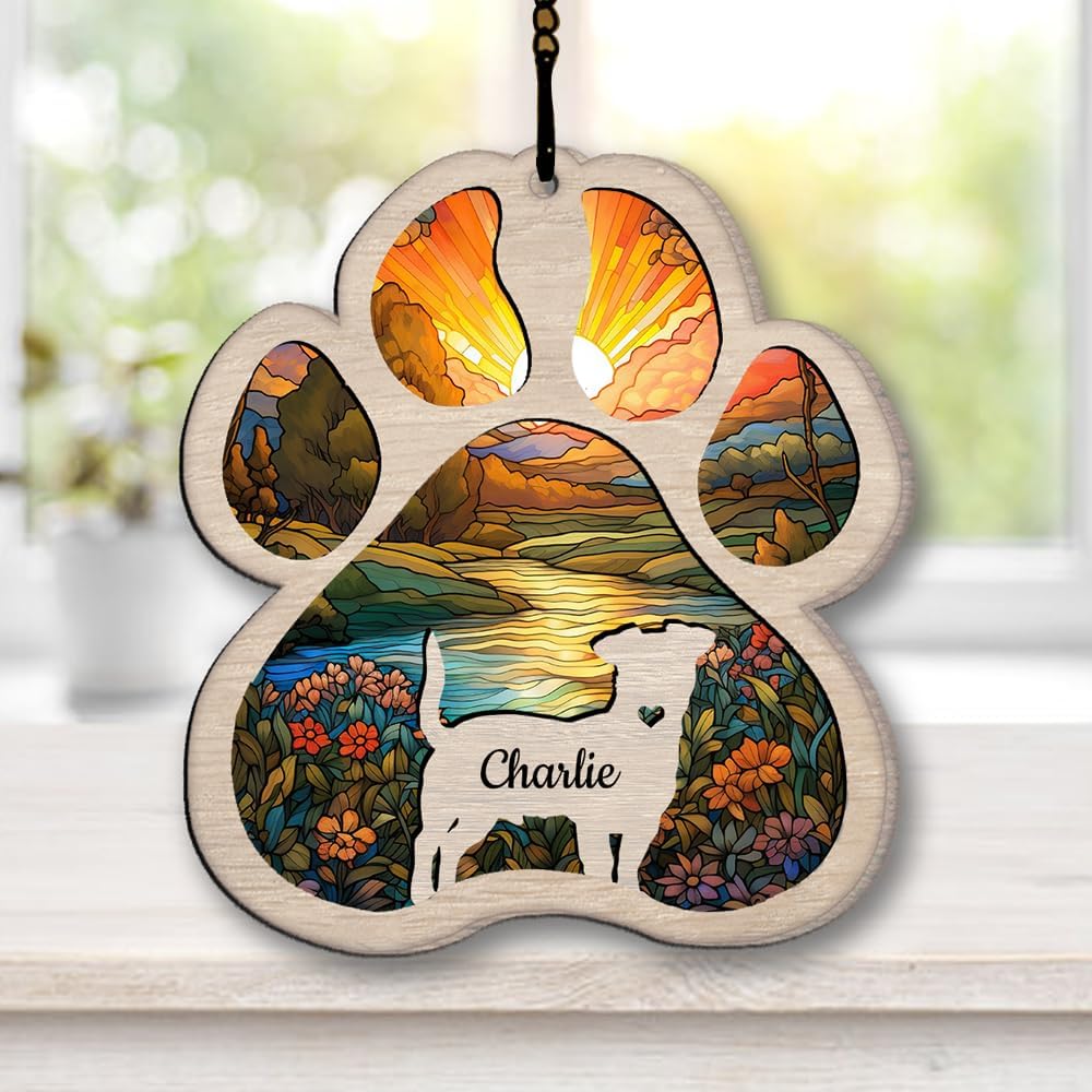 IZI POD Personalized Neapolitan Mastiff Suncatcher Dog Memorial Gifts, Custom Neapolitan Mastiff Ornament Christmas Tree, Pet Remembrance Gift, Loss of Dog Sympathy Gift, Pet Loss Suncatcher