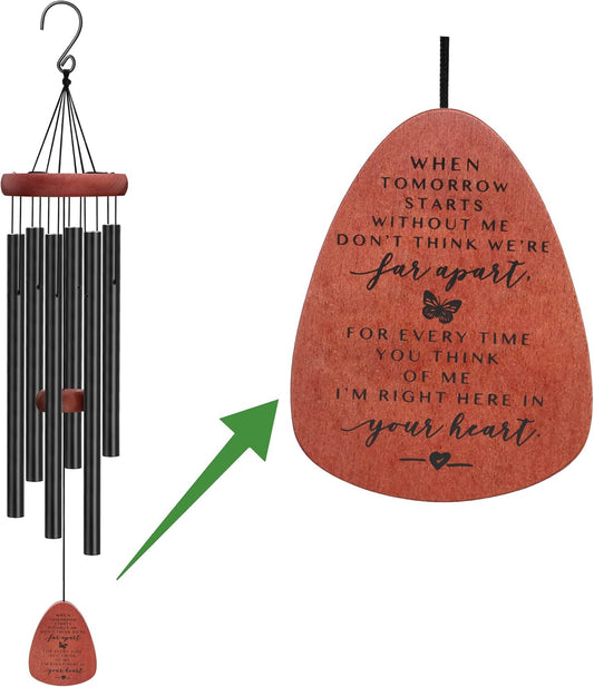 Memgift Memorial Wind Chimes for Outside – Sympathy Gift for Loss of Loved One, Outdoor Keepsake in Memory of Family, Garden Decor