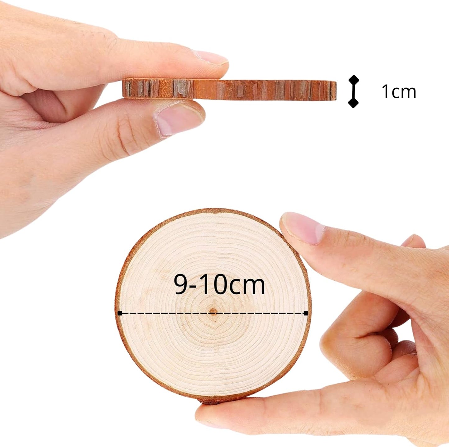 Wood Slices TICIOSH Craft Unfinished Wood kit Predrilled with Hole Wooden Circles for Arts Wood Slices Christmas Ornaments DIY Crafts 30 Pcs 3.5-4.0 inches