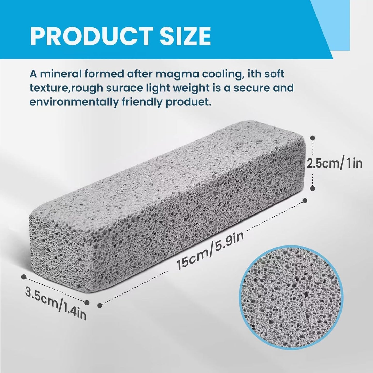 14 Pack Pumice Stone for Toilet Bowl Cleaning, Powerfully Cleans Hard Water Rings, for Cleaning Toilets, Bathtubs, Grills, Swimming Pools, Sinks