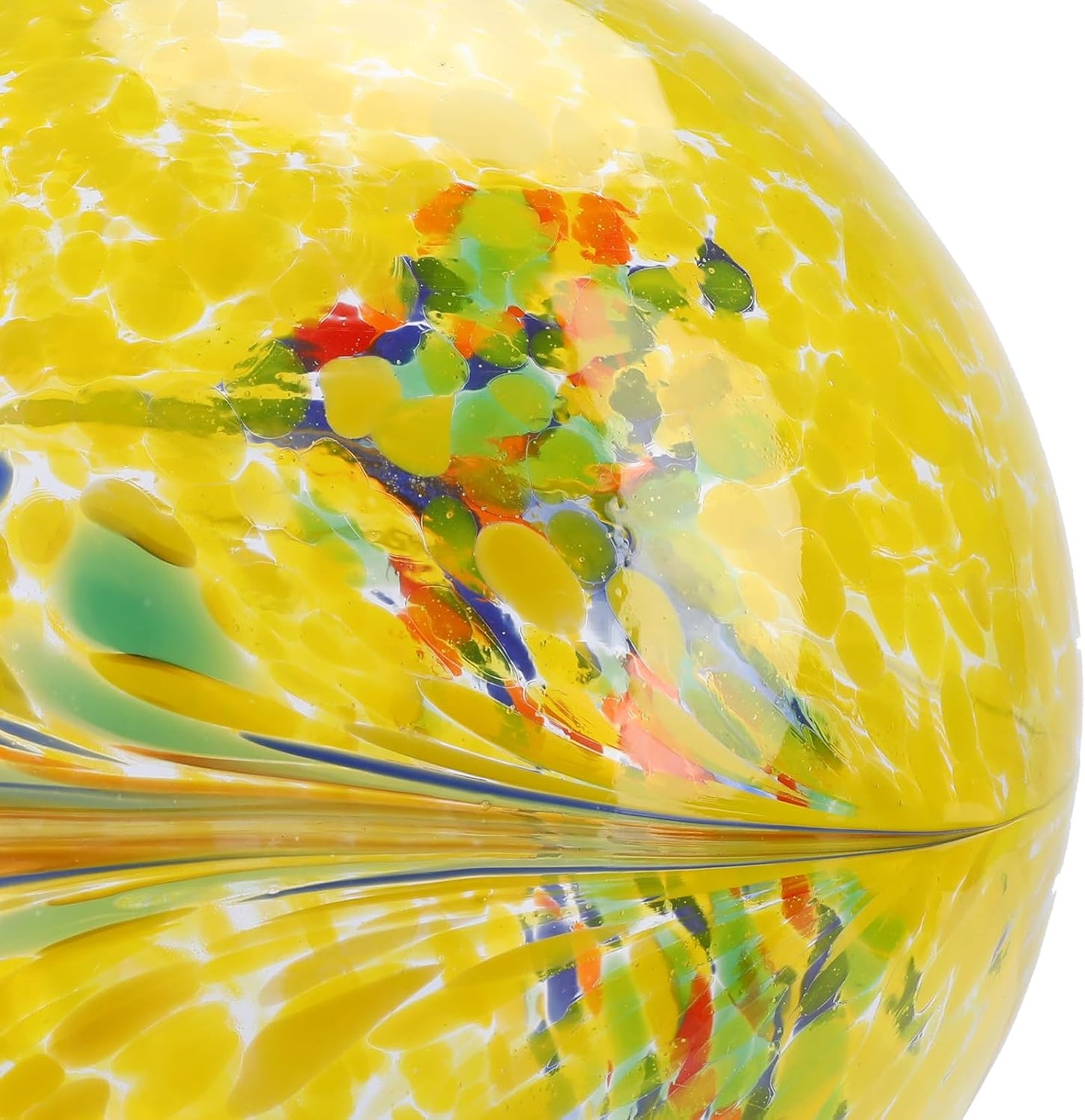 10 Inch Gazing Ball Glass Reflective Garden Globe Outdoor Gazing Globe Yard Ornament for Garden Yard Home Outdoor Decoration Yellow（NOT Solar