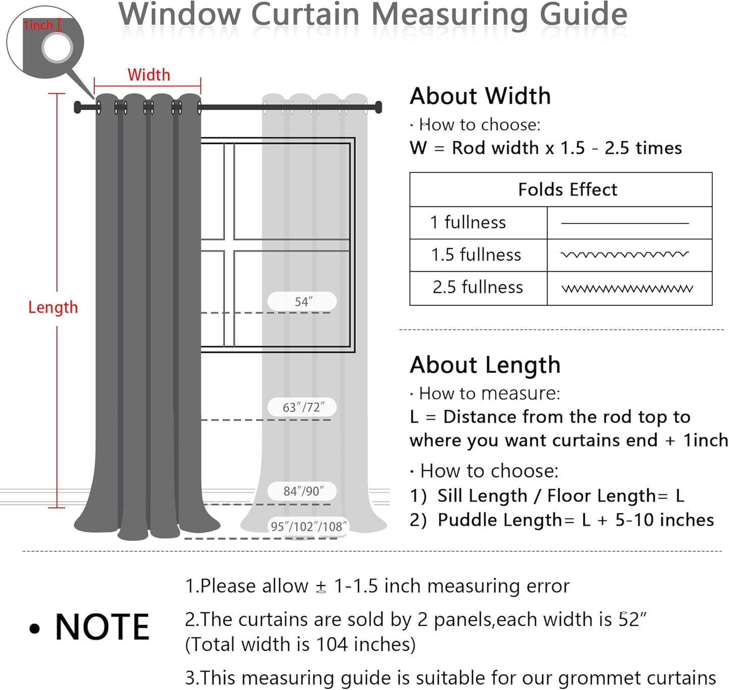 MYSKY HOME 100% Blackout Curtains for Bedroom Total Light Blocking Curtains 84 Inch Long Room Darkening 2 Panels Grommet Double Layer Curtains Privacy Window Drapes with Black Pom Pom Sheer 52" x 84"