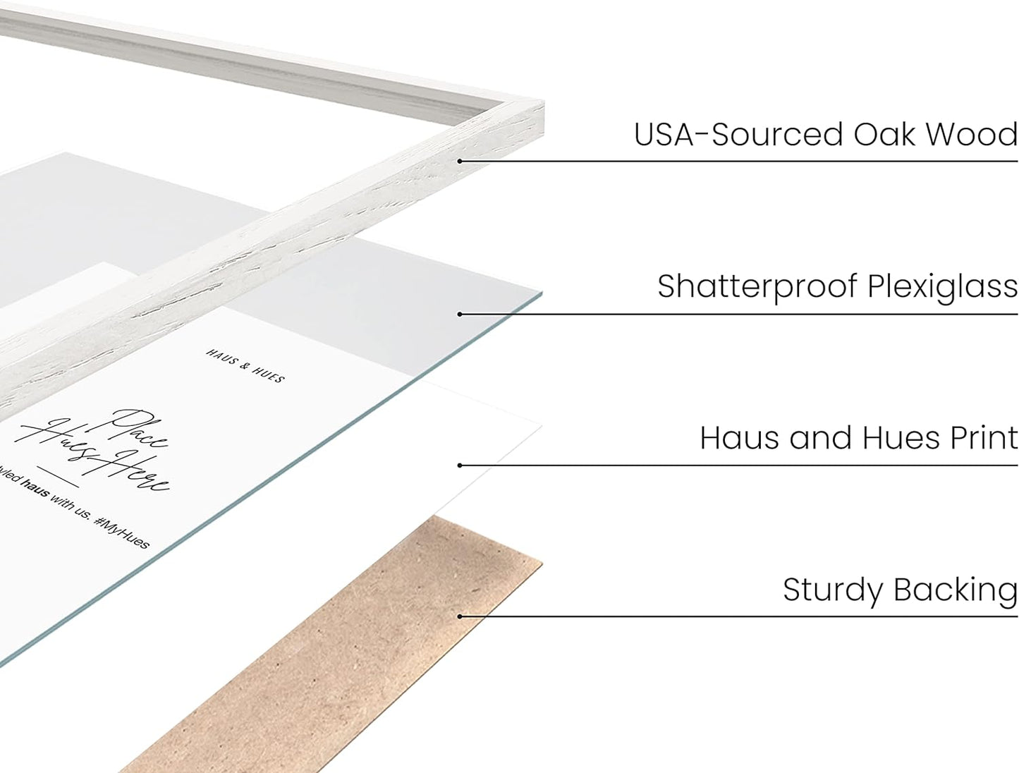 HAUS AND HUES Standalone White Oak Frames Set of 9-12x16