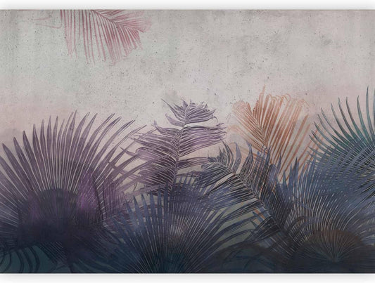 artgeist Premium Wall Mural Jungle 157"x110"XXL Non-Woven Wallpaper Fleece Wall Decor Photo Print Picture Image Design Leaves Botanical Nature Purple Grey b-A-0827-a-a