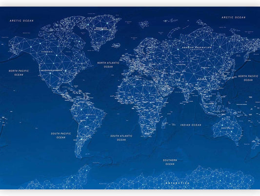 artgeist Wall Mural World Map 154x110 in - XXL Peel and Stick Self-Adhesive Wallpaper Removable Large Sticker Foil Wall Decor Print Picture Image Design Map of The World k-A-0125-a-a