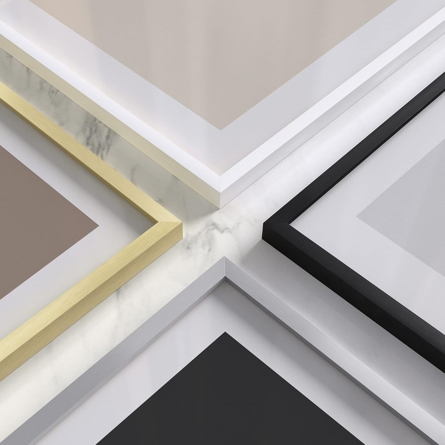 HAUS AND HUES Picture Frame, White 12x16, Metal, Gallery Wall Frame Set, Premium Acrylic, Lightweight, Modern Style, Ideal Gift for Adults, Grandparents Day, Graduation, Birthday