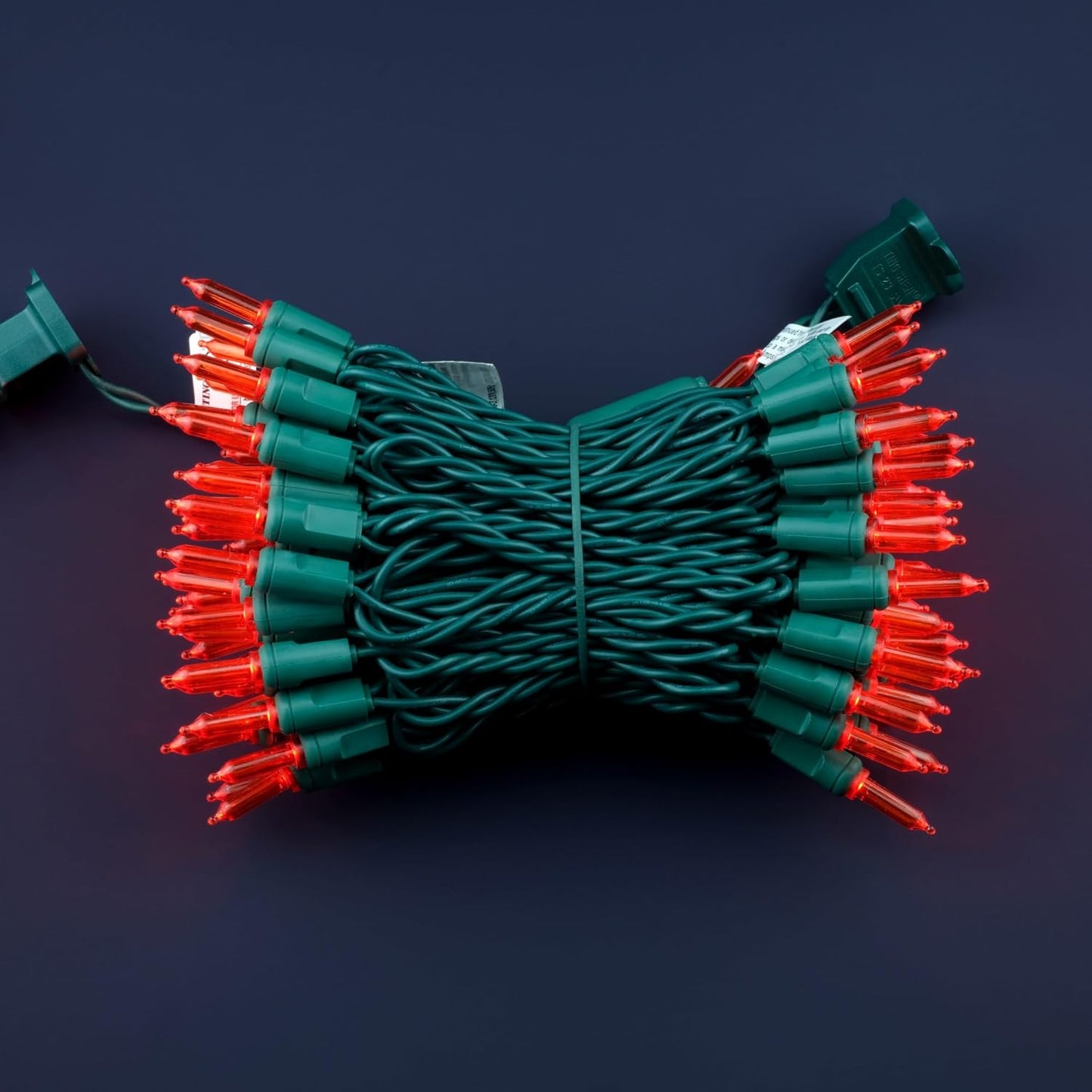 100 Red One-Piece LED Christmas Lights, 33 ft Green Cord High Waterproof UL Certified T5 Outdoor String Lights (Red)