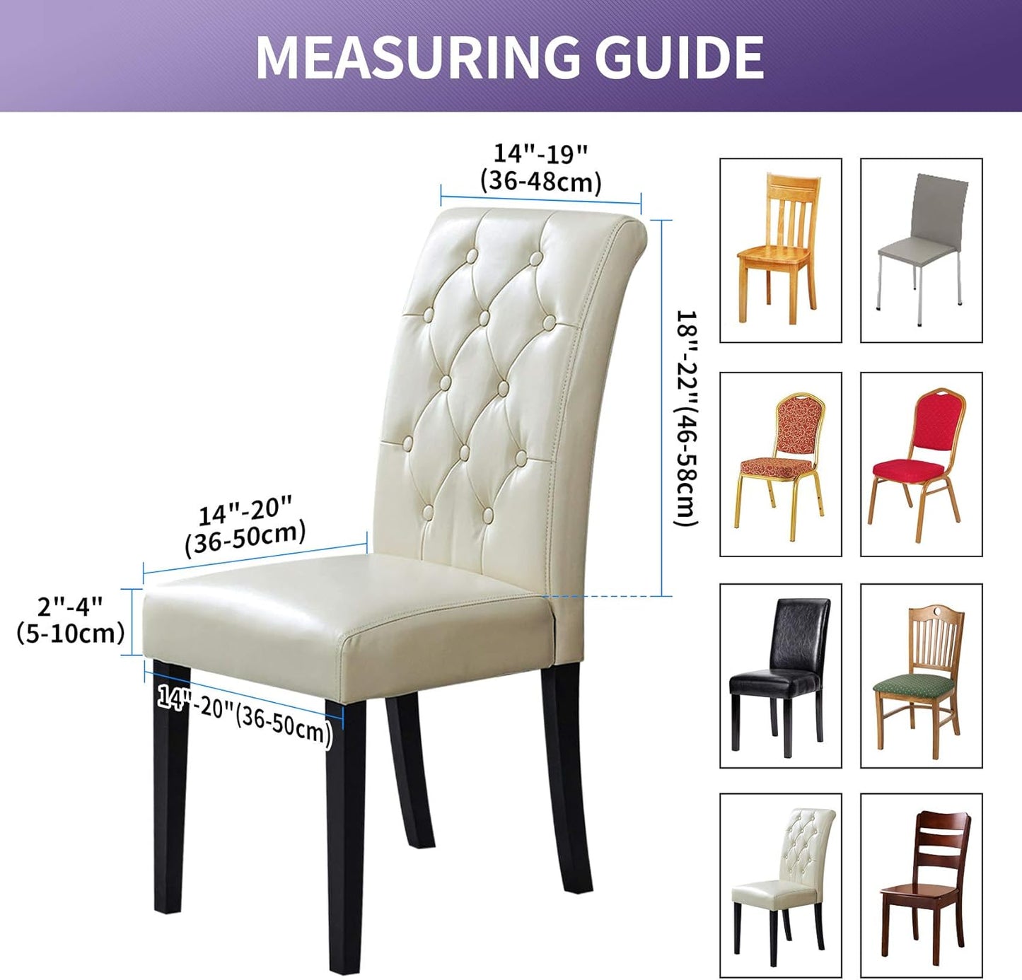 Joccun Chair Covers for Dining Room Set of 6,Dining Chair Slipcovers Stretch Dining Room Chair Covers Seat Protector,Washable Parsons Chair Cover for Home,Banquet(Wine Red,6 Pack)