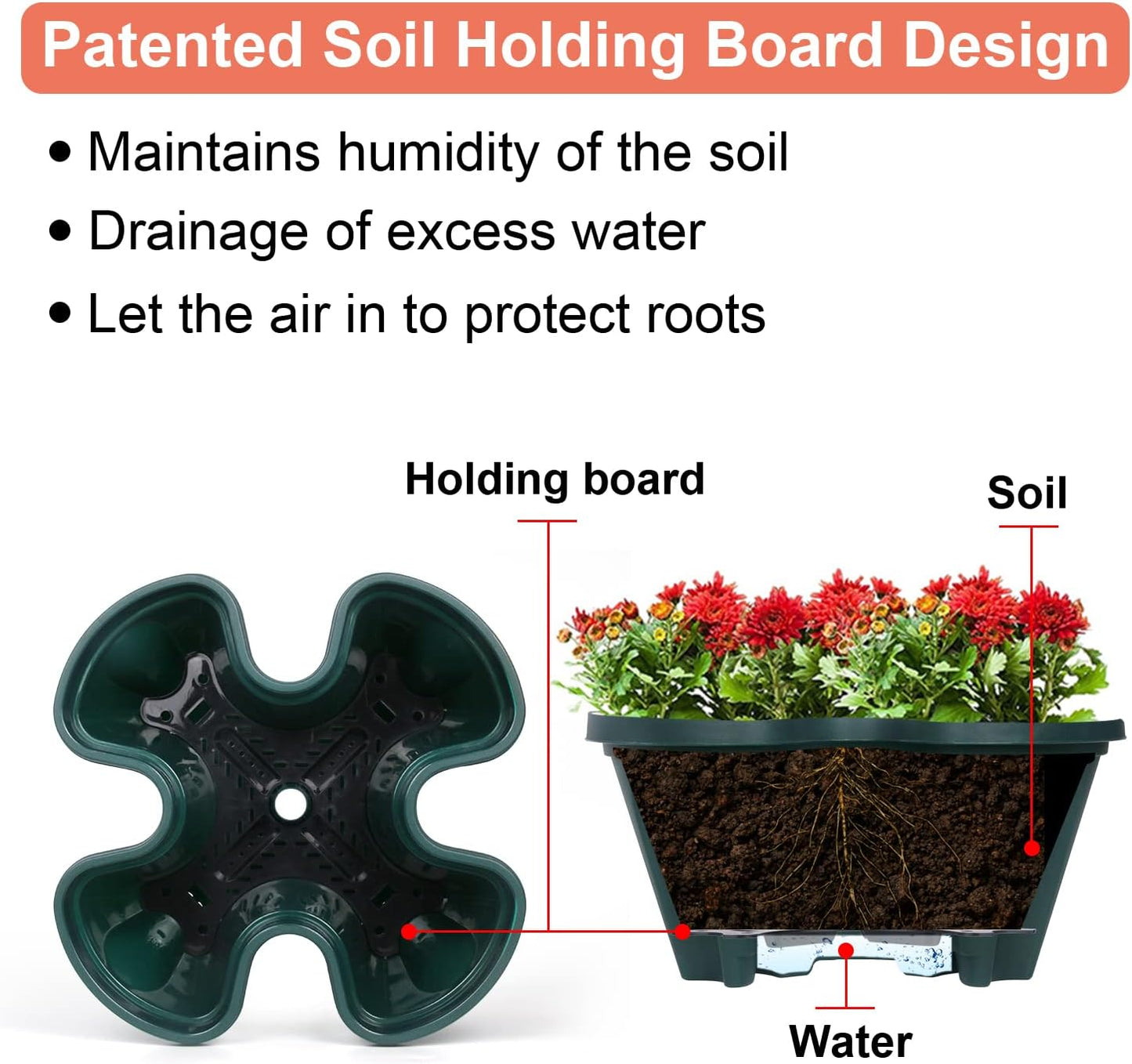 Vertical Planter 4 Tier Stackable Planters Garden Planters Strawberry Herb Flower and Vegetable Planter Indoor Outdoor Gardening Pots with Removable Wheels and Tools 2-Pack