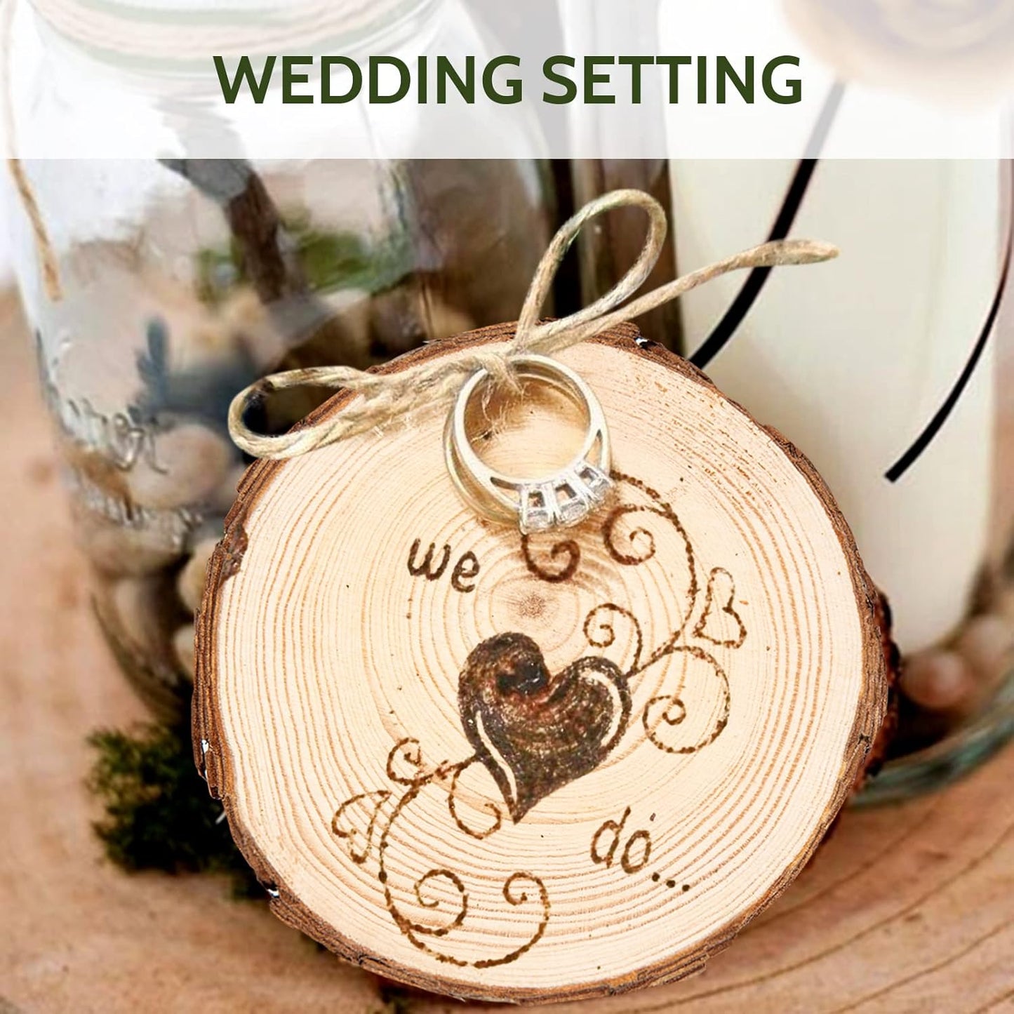 Falling in Art 2.3-3.1 Inches Natural Wood Slices Set for Crafts - 25Pcs Round Wood Discs with Pre-drilled Hole for DIY Projects, Christmas Ornaments and Wedding Decoration