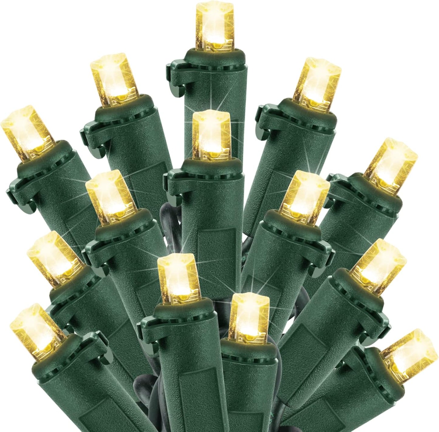 Christmas LED Mini String Lights, 28Feet 100LEDs Mini Lights for Christmas Tree, UL Listed Christma Lights Set Waterproof Plug in for Outdoor Indoor Wreath Roof Garland Holiday Decoration, Warm White