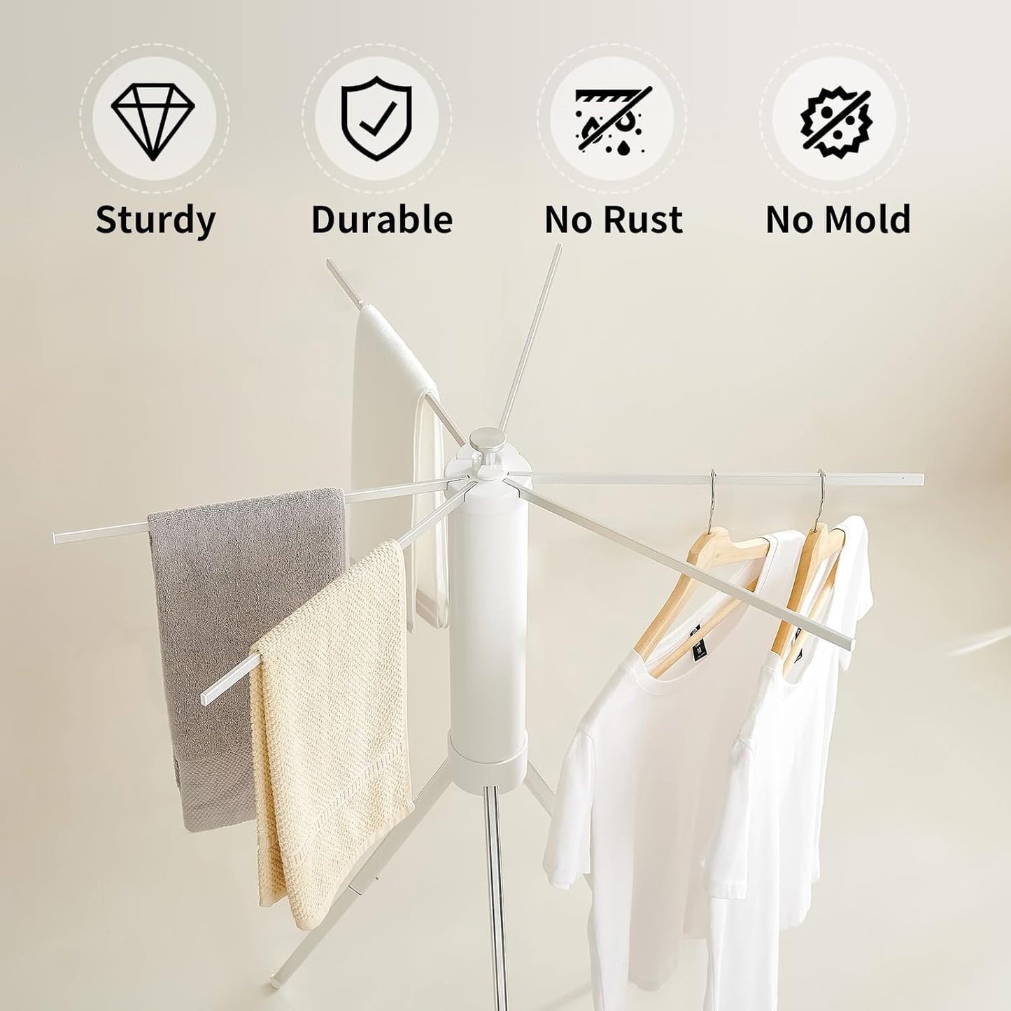 JOOM Clothes Drying Rack Portable Foldable - Drying Rack Clothing Space Saving,Collapsible Drying Rack for Laundry,Travel,Indoor,Outdoor. Folding Clothing Rack Home and Travell (Small Rack)