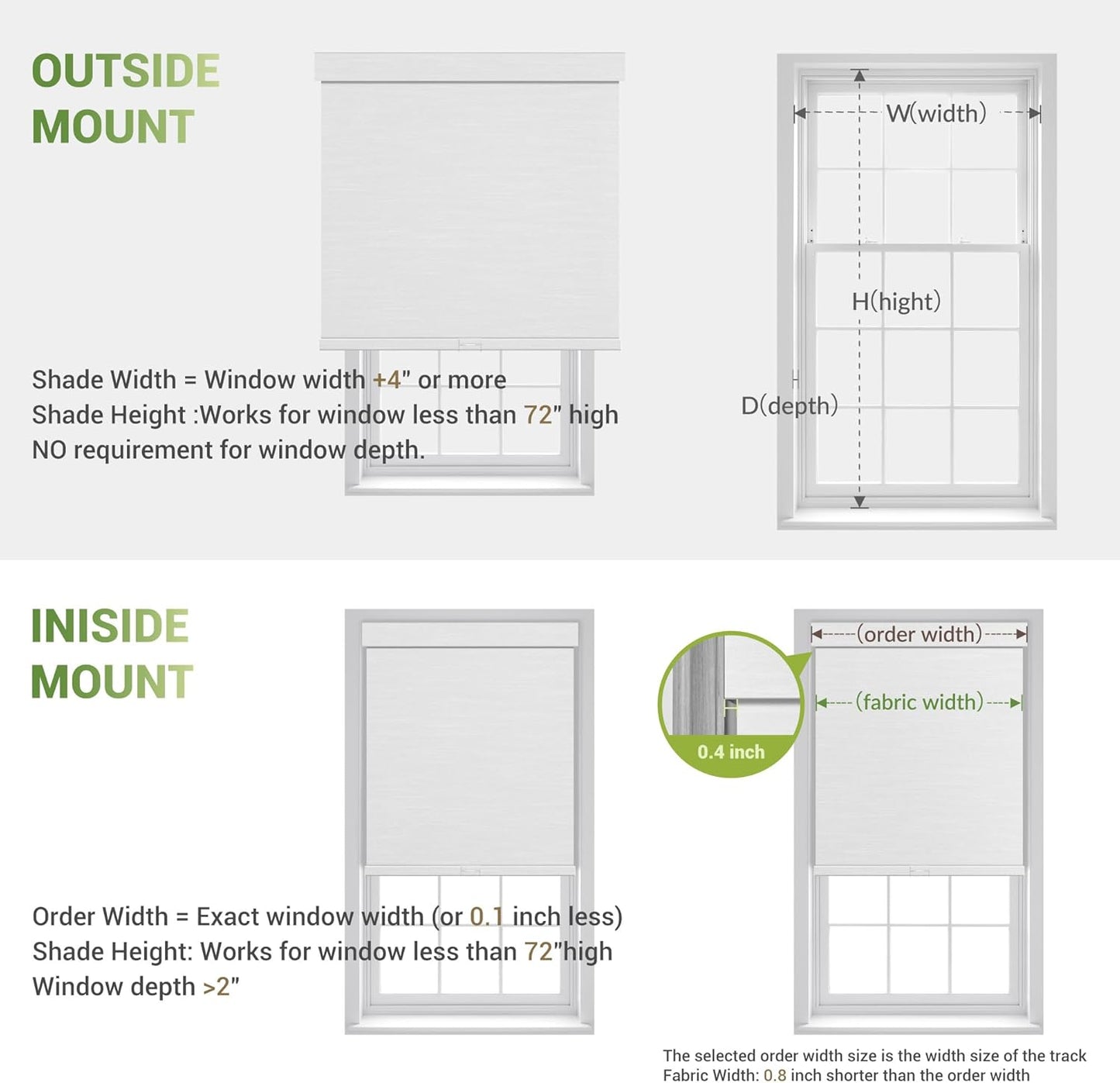 Blackout Roller Shades for Indoor Windows, Cordless Jacquard Fabric-Matched Roller Blinds, Easy to Install Privacy UV Protection Roll Up Blinds for Home Office, Pure White, 21" W x 72" H