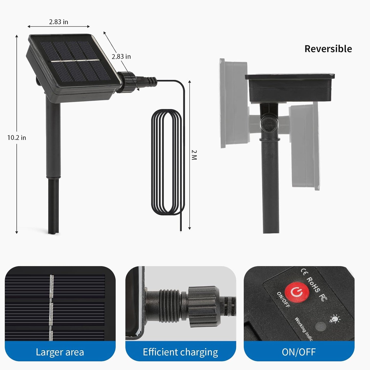 Replacement Solar Light Parts-Solar Light Replacement Tops for LED Panel Lantern Lid,Panel Lights (2 Pack)